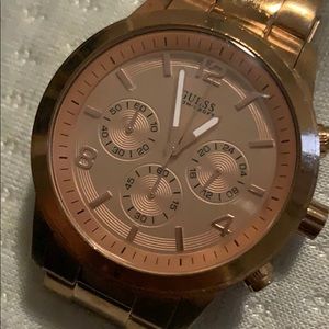 Rose gold big face guess watch